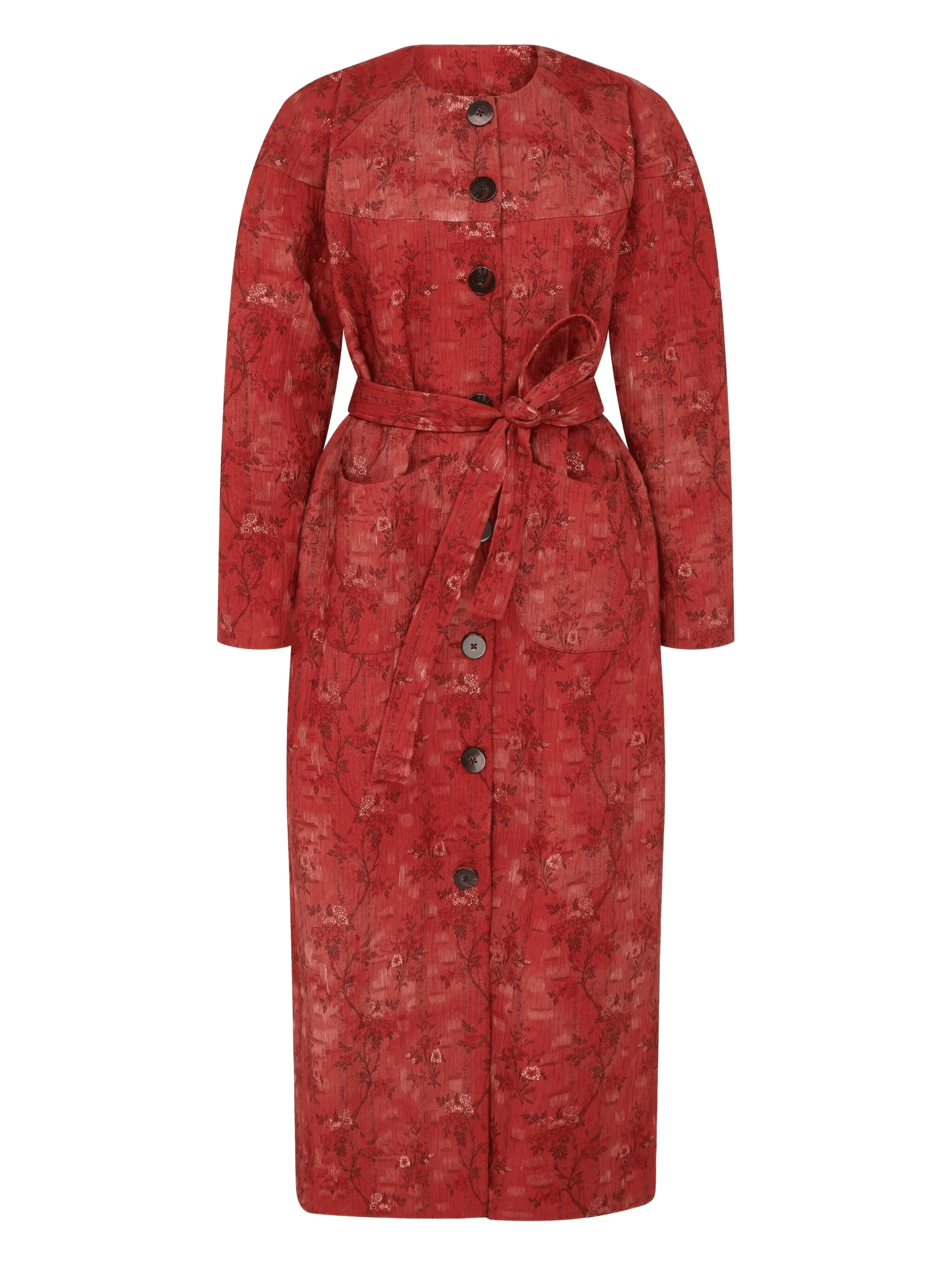 Tilda brocade rounded sleeve coat - Image 1