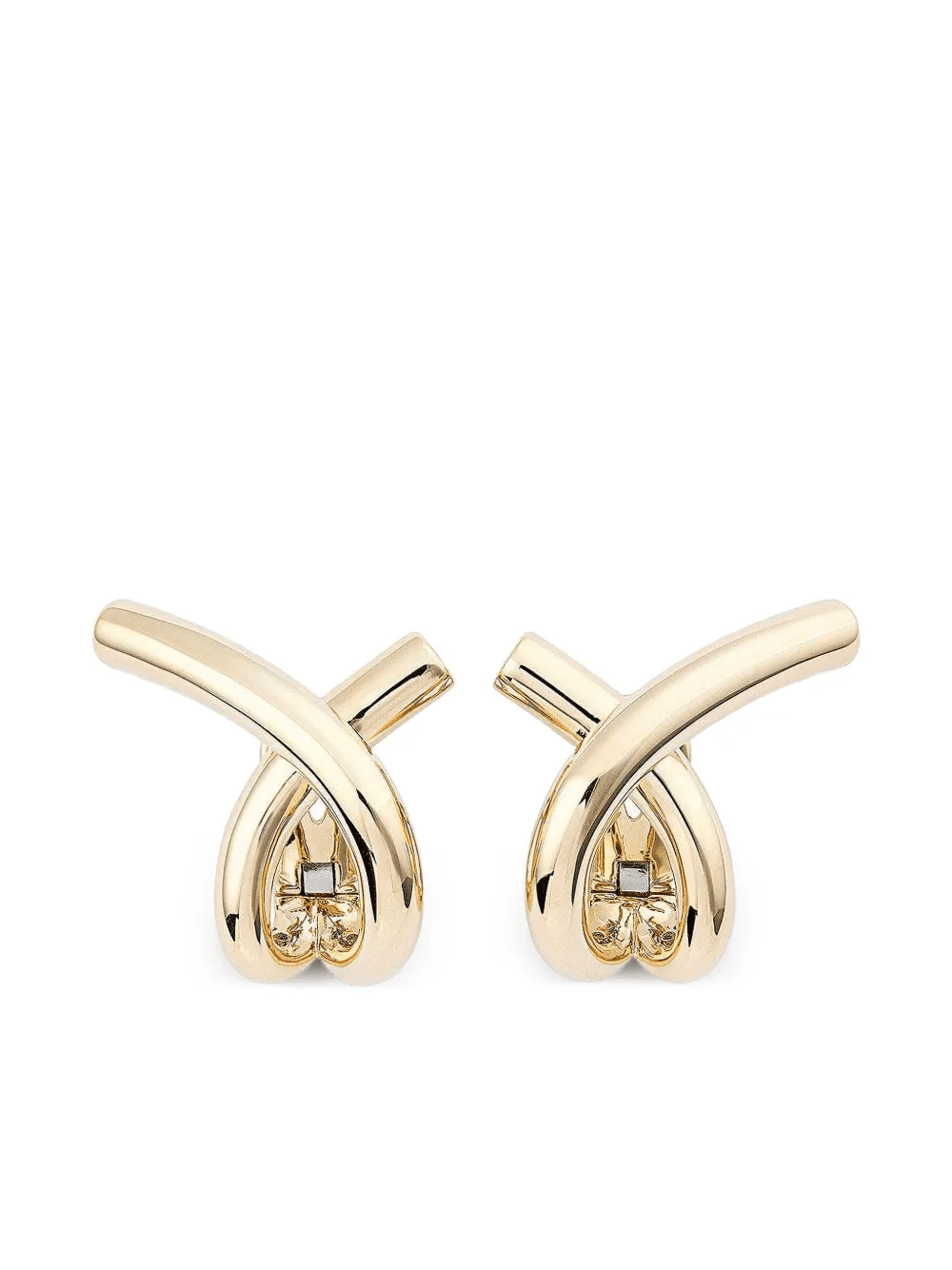 18K yellow gold Cross Loop earrings - Image 1