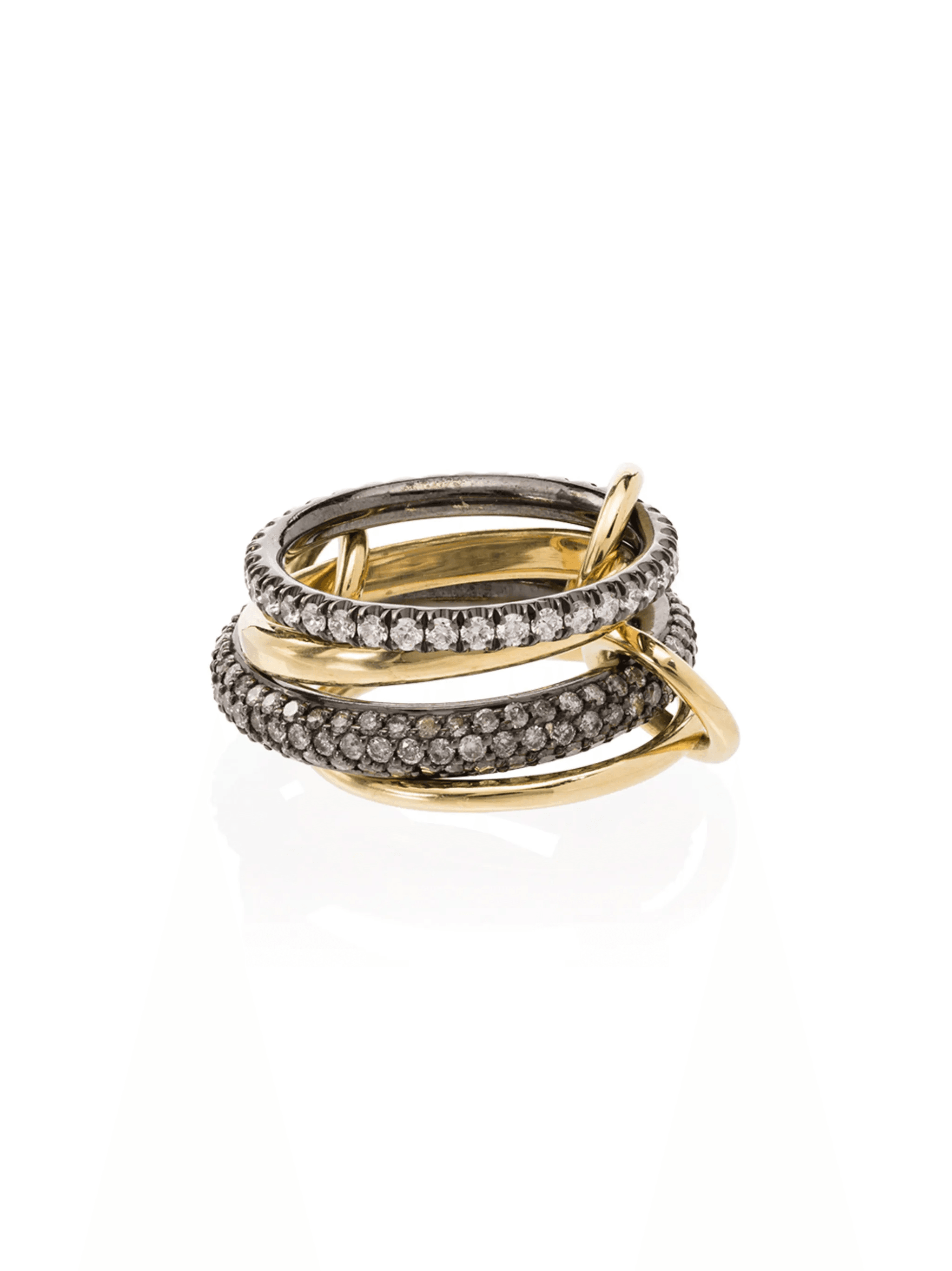 18kt yellow gold Vega four-link stacked ring - Image 1