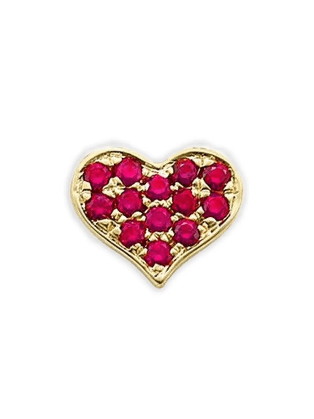 14K yellow gold Ruby Heart earring - Image 1