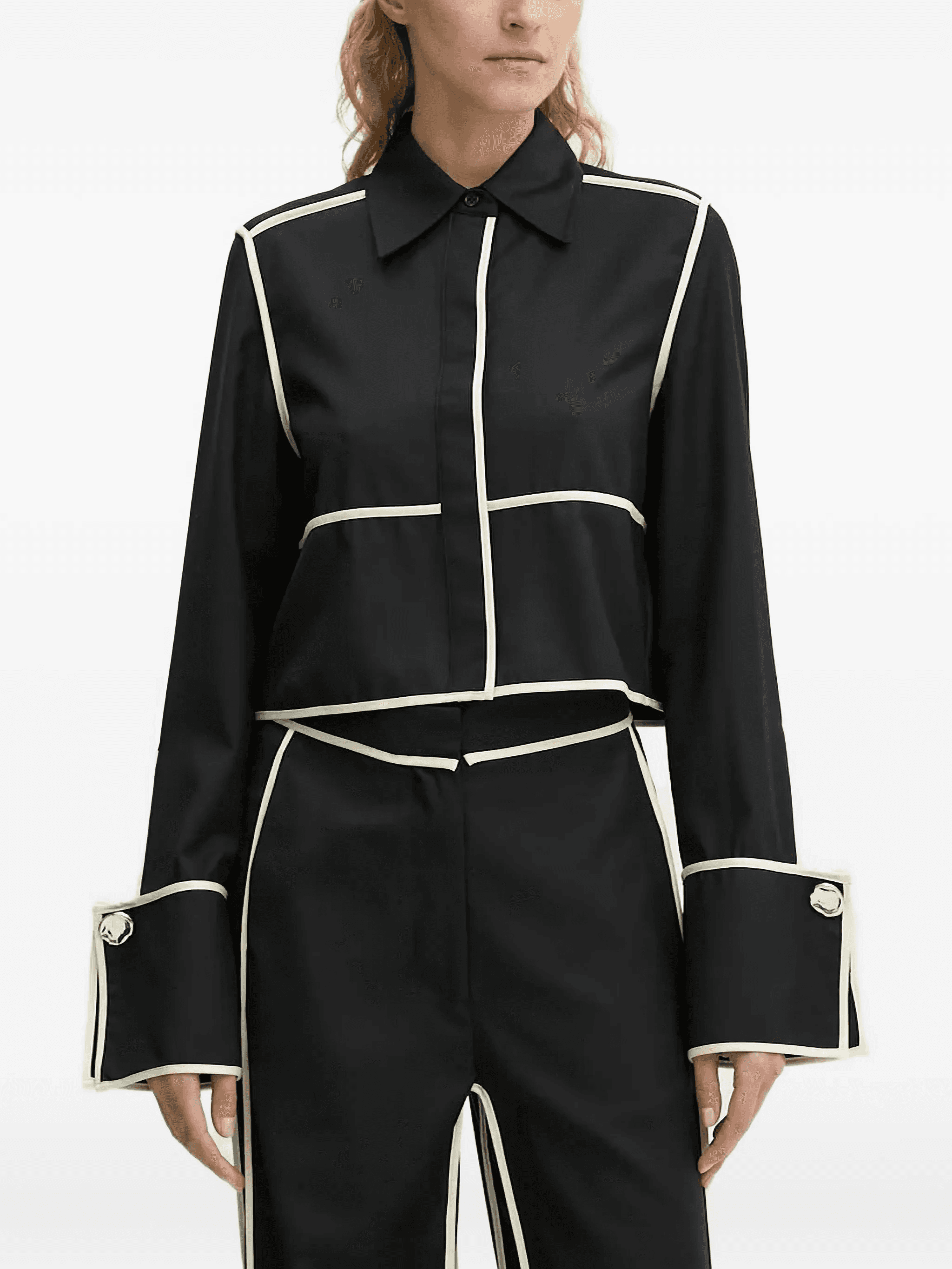 piped buttoned shirt - Image 1