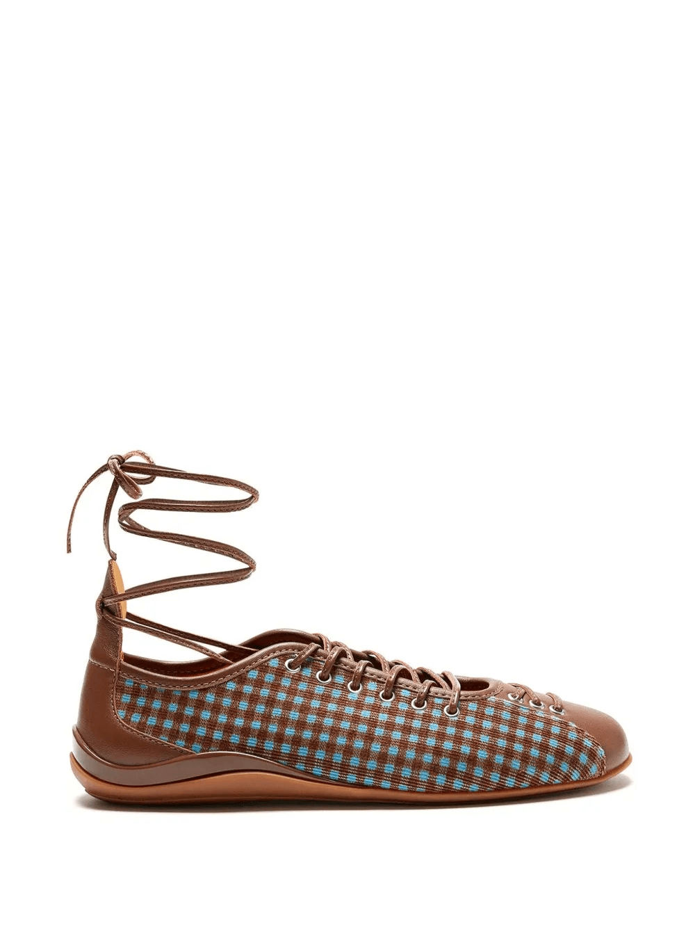 Isolde Ghillie lace-up checked ballerina - Image 1