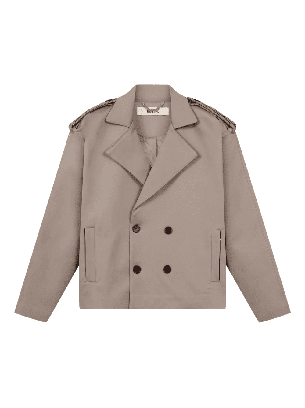 cropped double-breasted trench jacket - Image 1