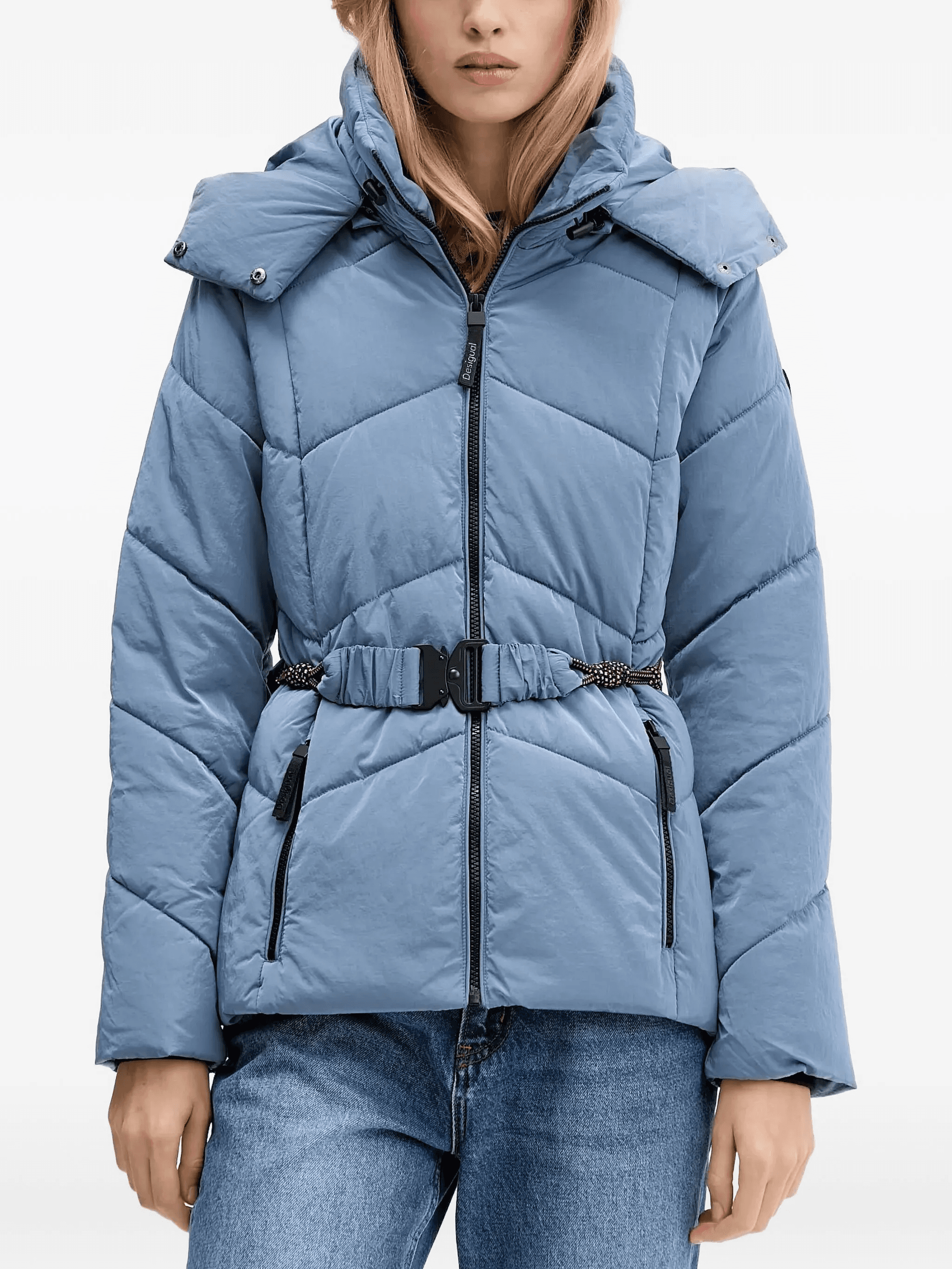 logo-patch padded jacket - Image 1