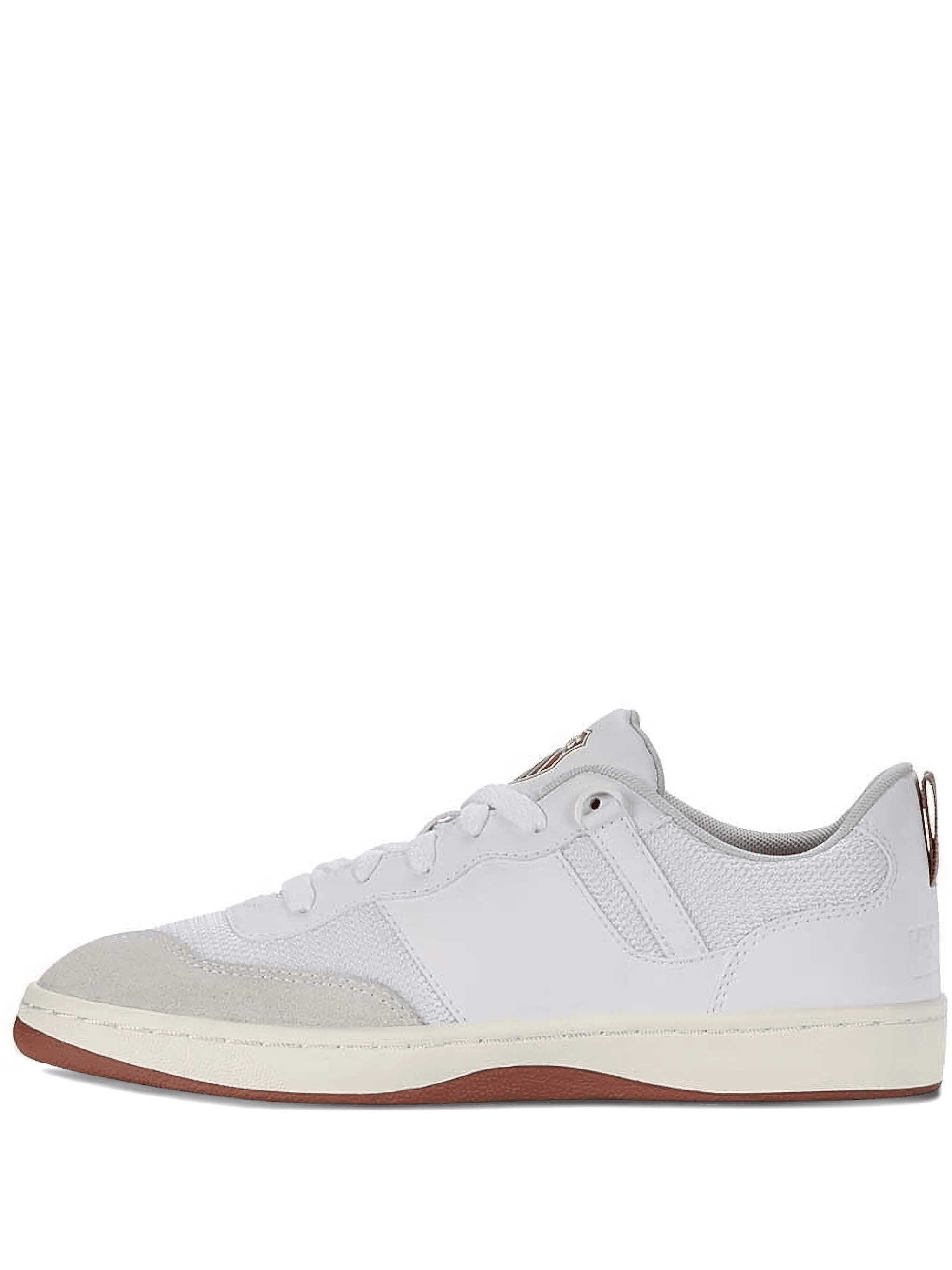 mesh-panel leather lace-up sneakers - Image 1