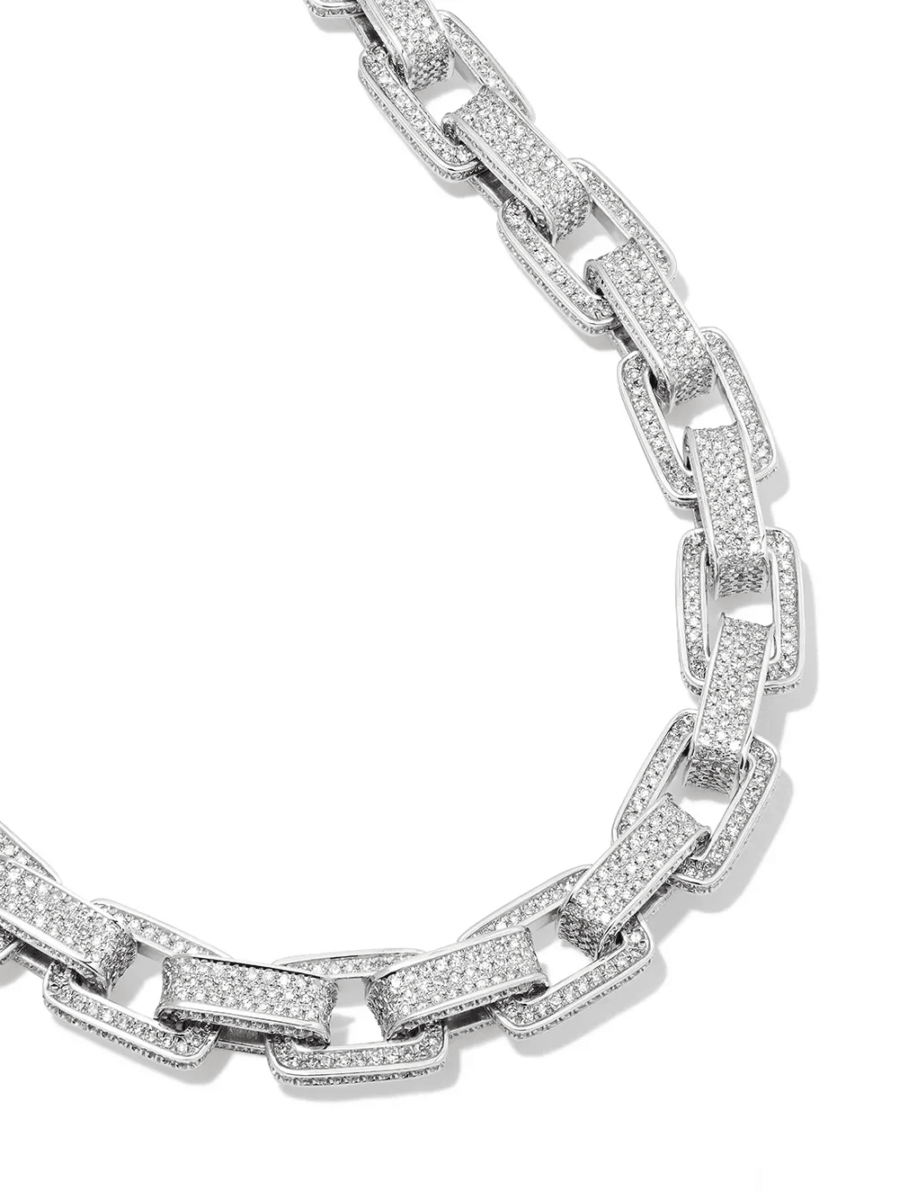 18K white gold chain-link diamond bracelet - Image 1