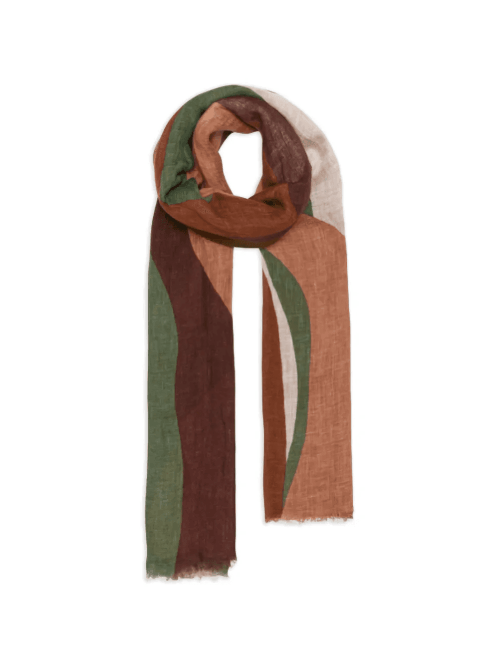 Root abstract-print frayed scarf - Image 1