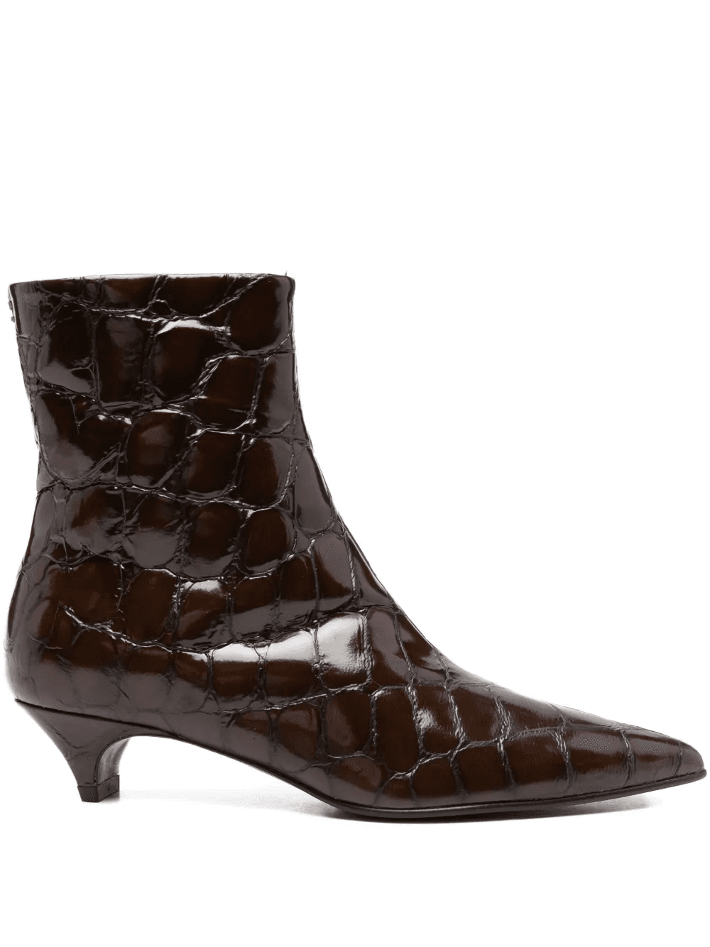45mm crocodile-effect pointed-toe boots - Image 1