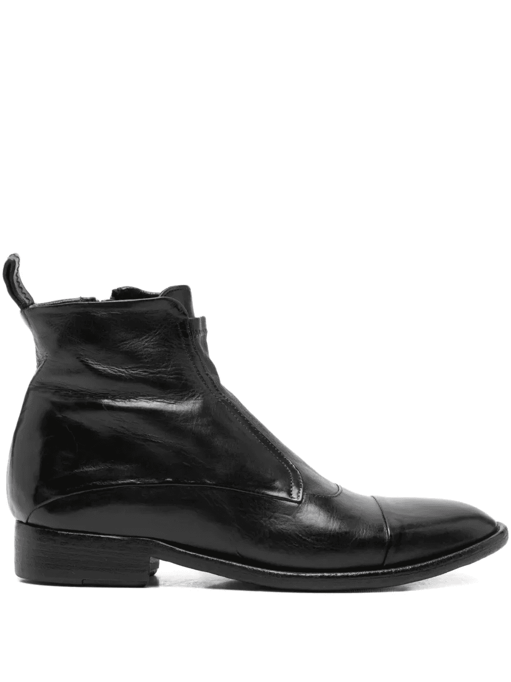 zip-fastening leather boots - Image 1