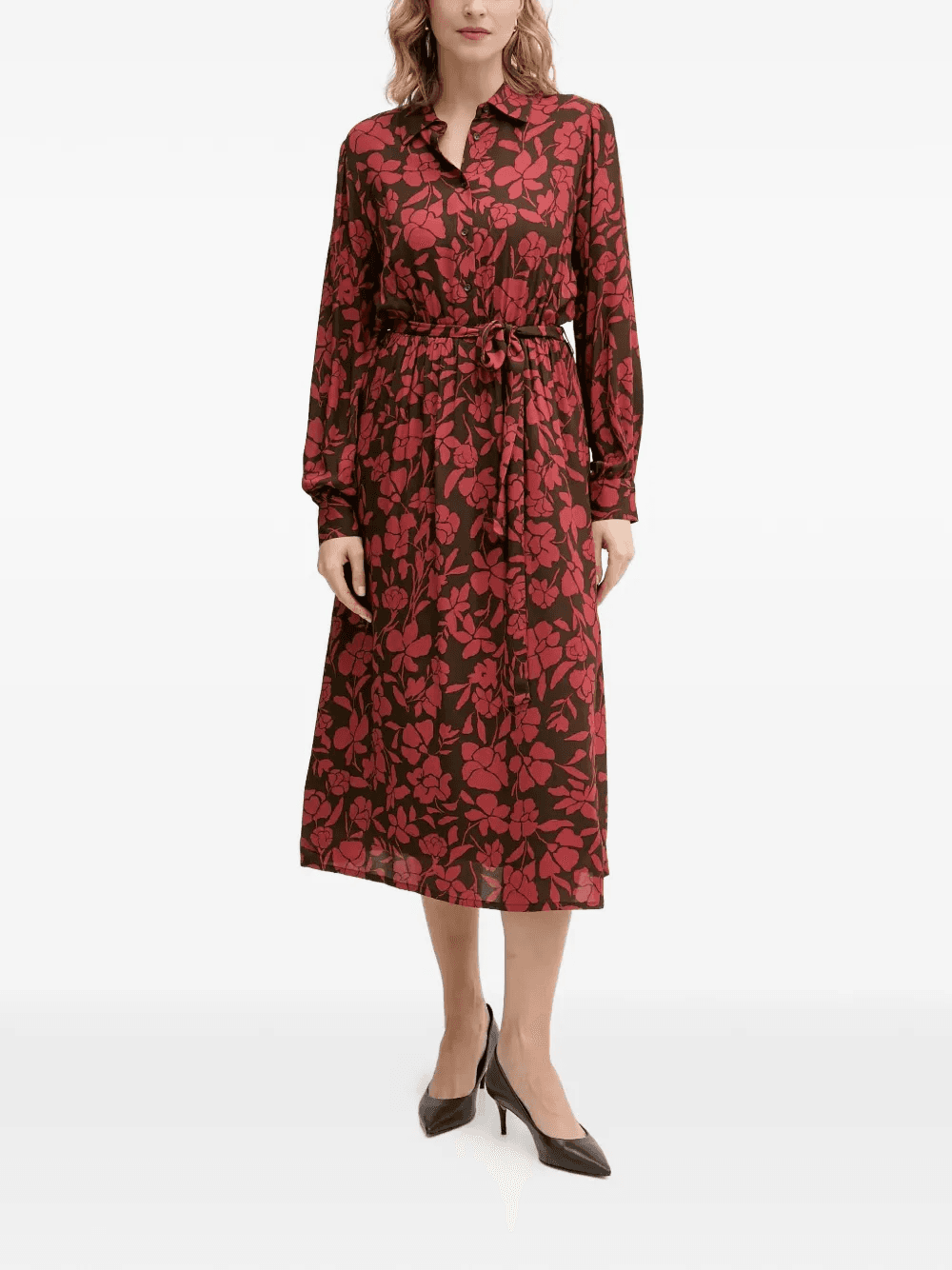 floral-pattern midi dress - Image 1