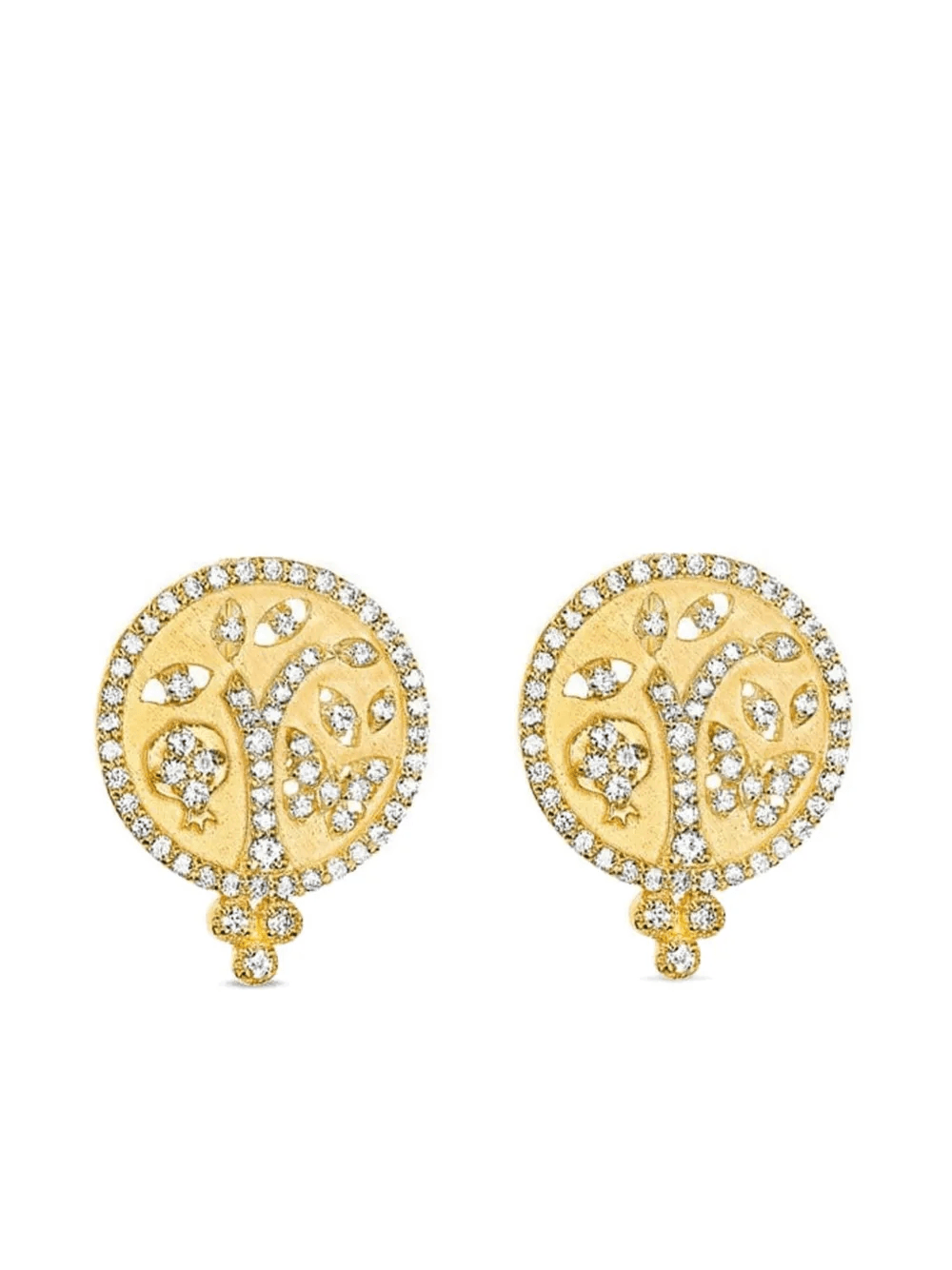 18K yellow gold Tree of Life diamond earrings - Image 1