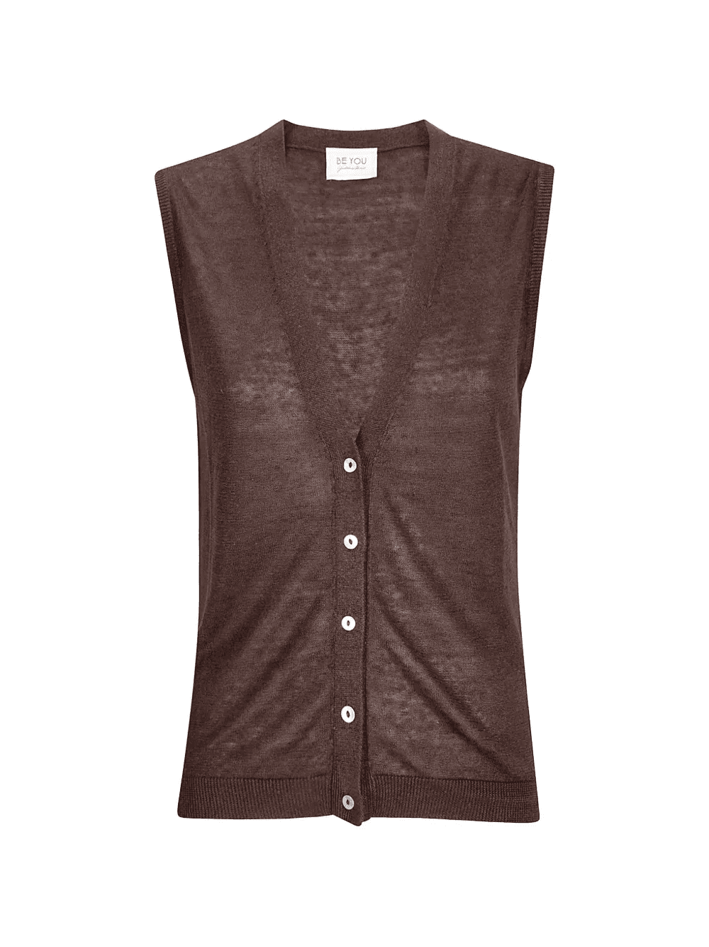 V-neck sleveless cardigan - Image 1