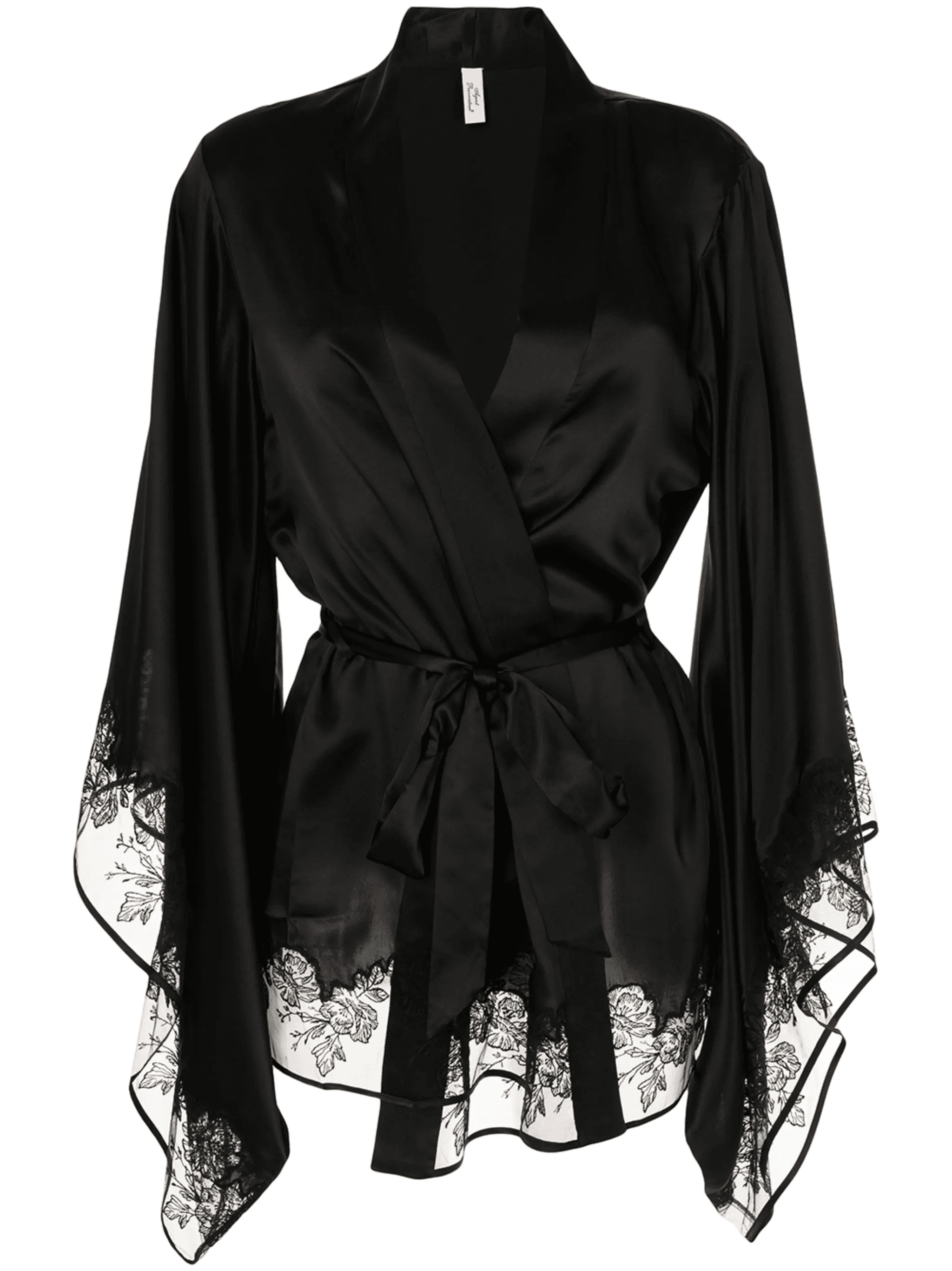 silk floral appliqué dressing gown - Image 1