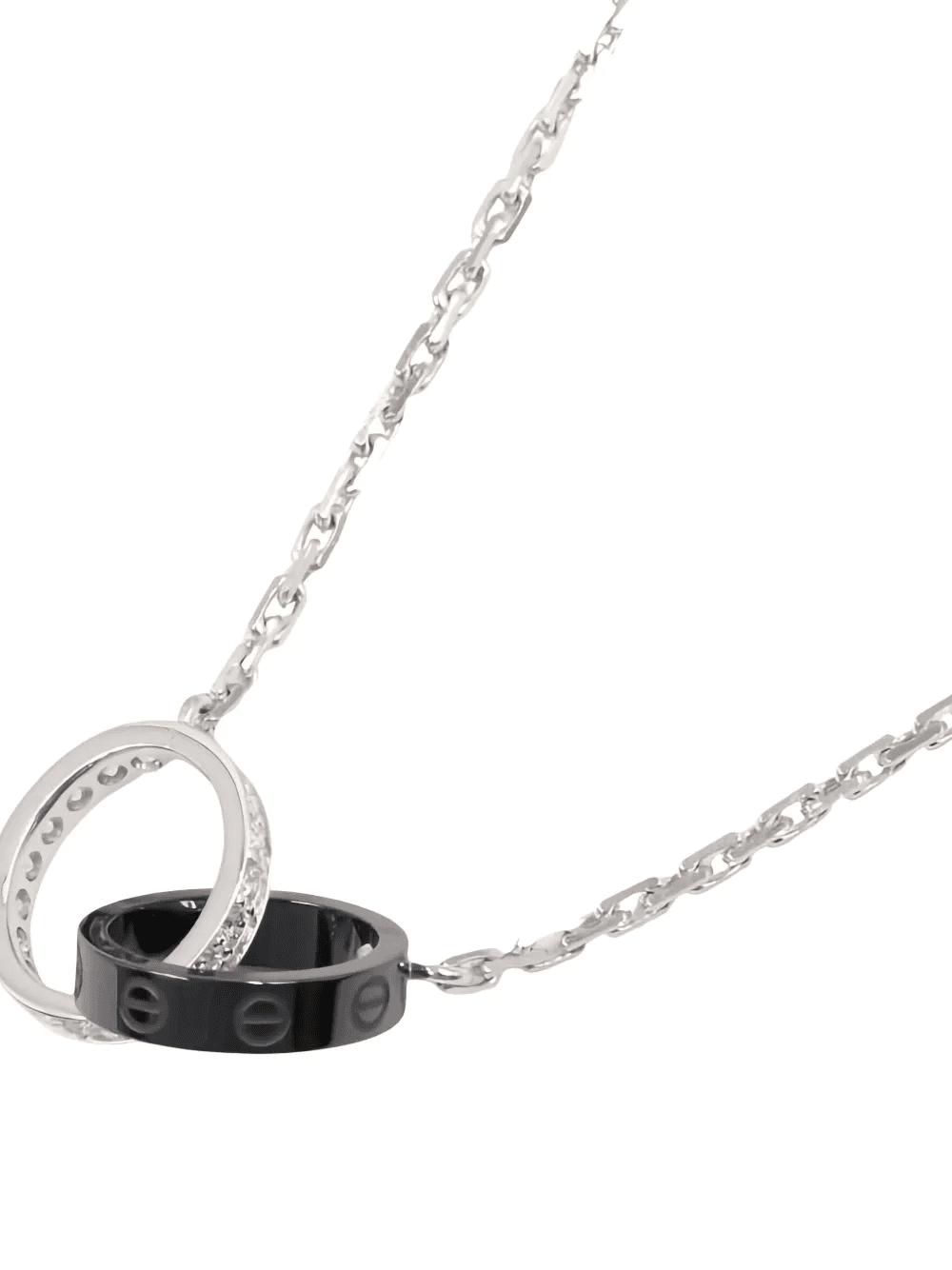 2010s 18K white gold Baby Love diamond necklace - Image 1