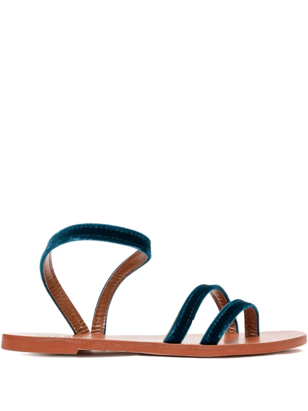 velvet double-strap sandals - Image 1