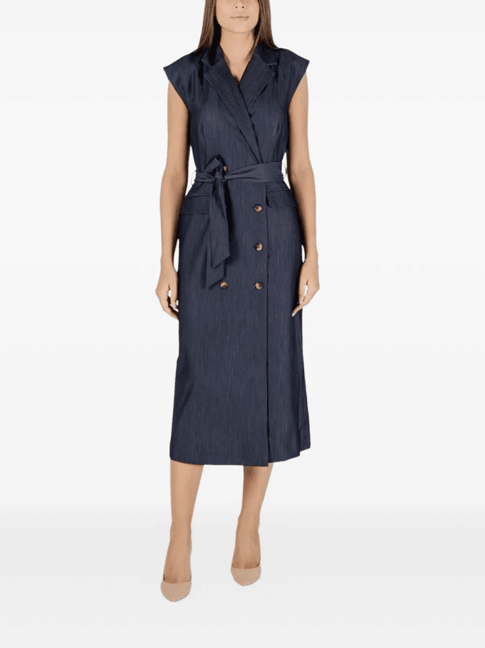 midi double-breasted belted dress - Image 1