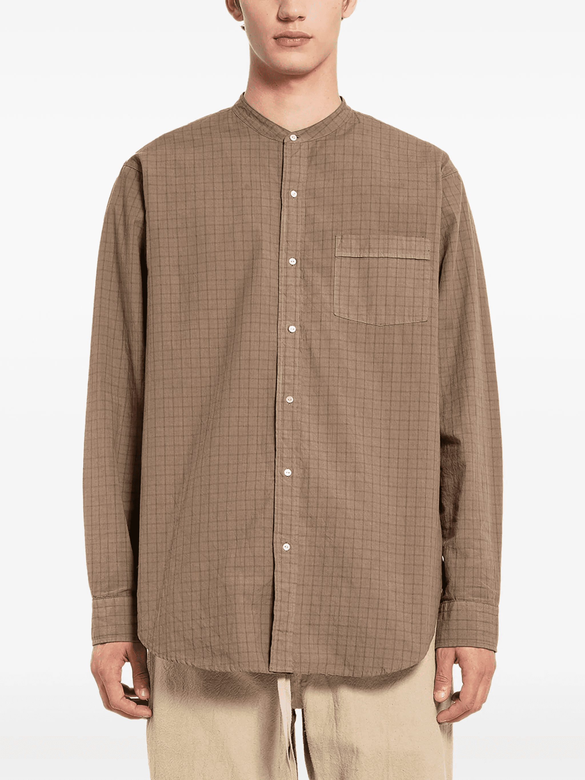 checked-pattern shirt - Image 1