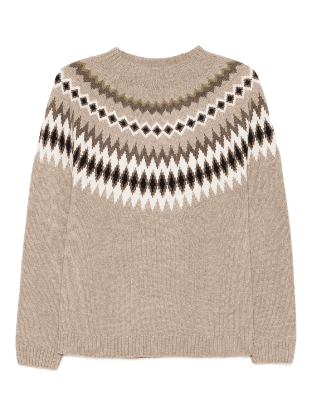 Fairisle-pattern round-neck sweater - Image 1