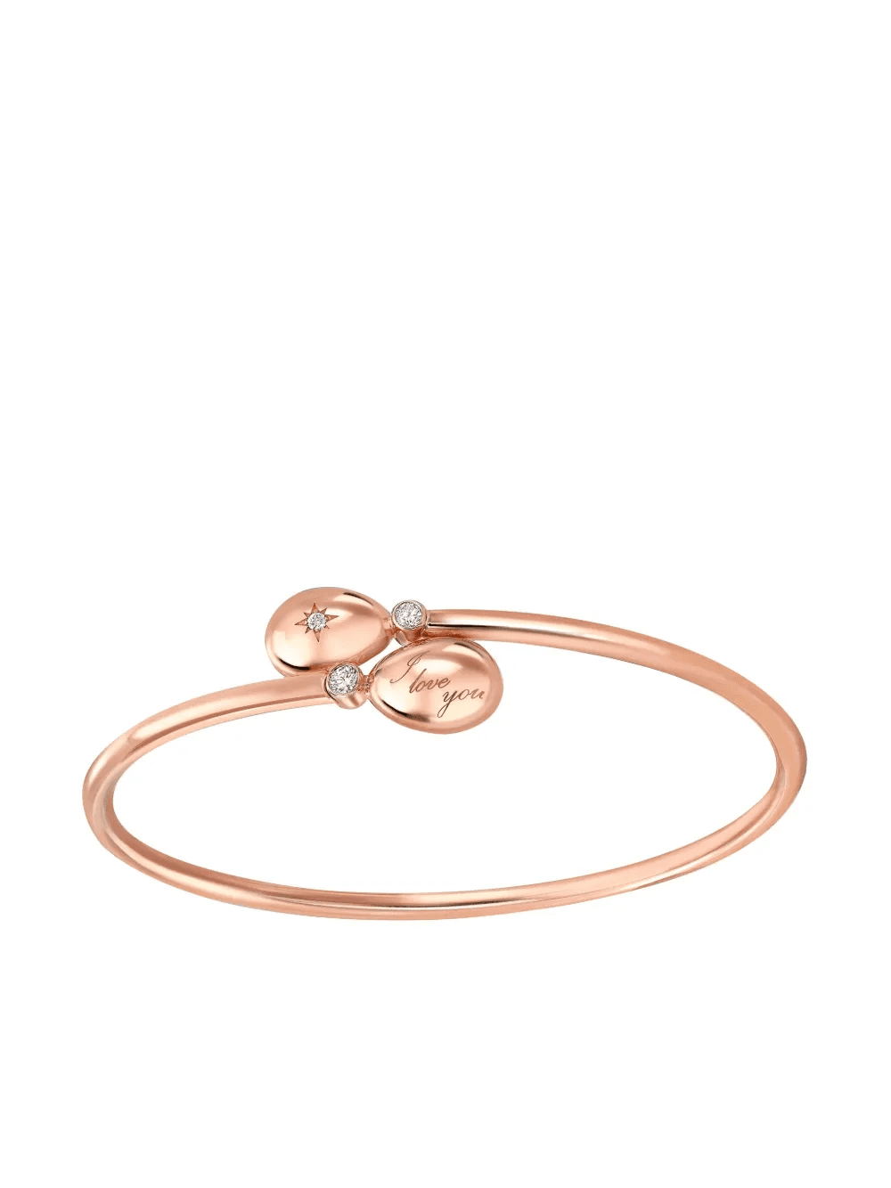 18kt rose gold Fabergé Essence I Love You Crossover diamonds bracelet - Image 1