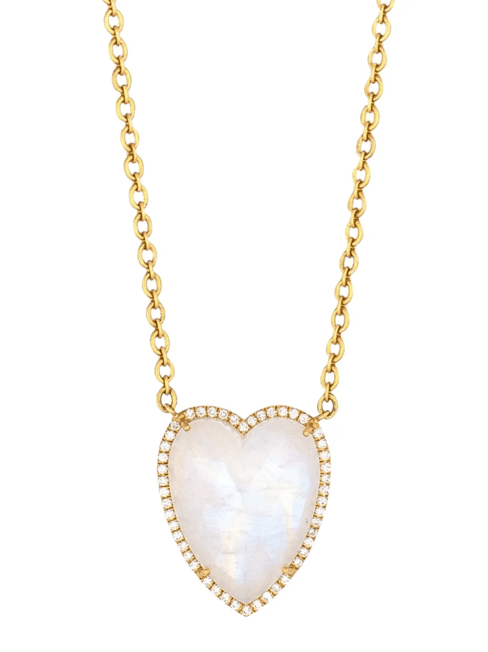 18K yellow gold Love moonstone necklace - Image 1