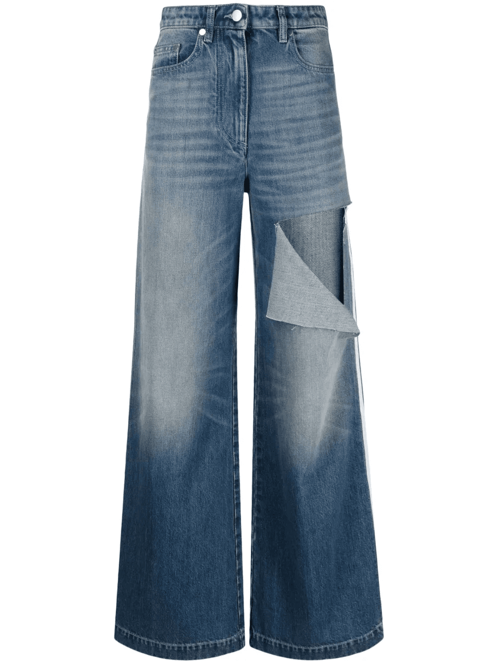 ripped wide-leg jeans - Image 1