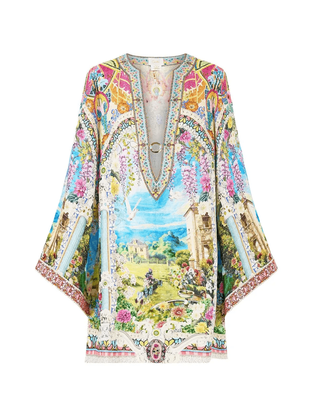 deep V-neck mini dress - Image 1