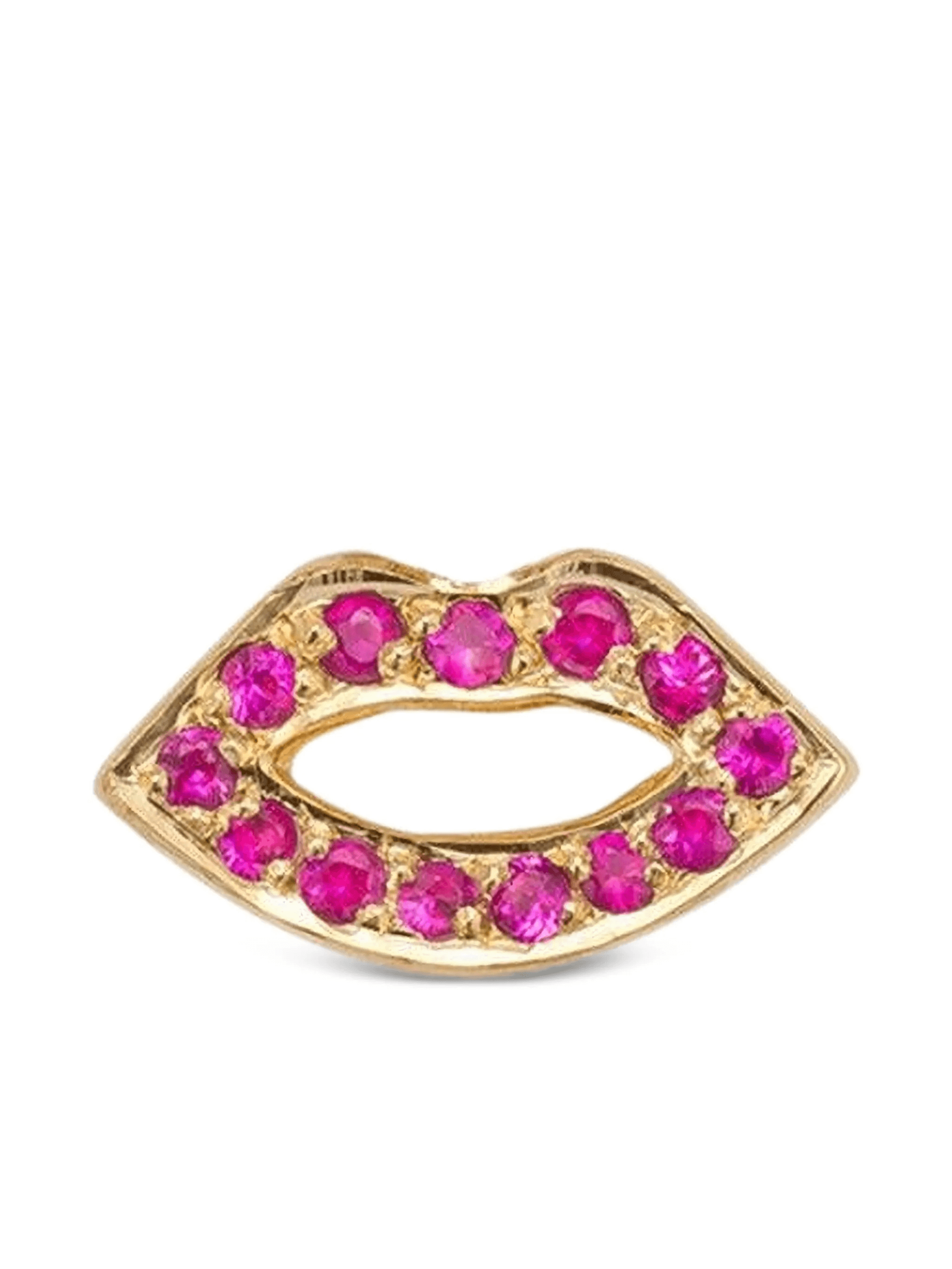 14K yellow gold Lips earring - Image 1