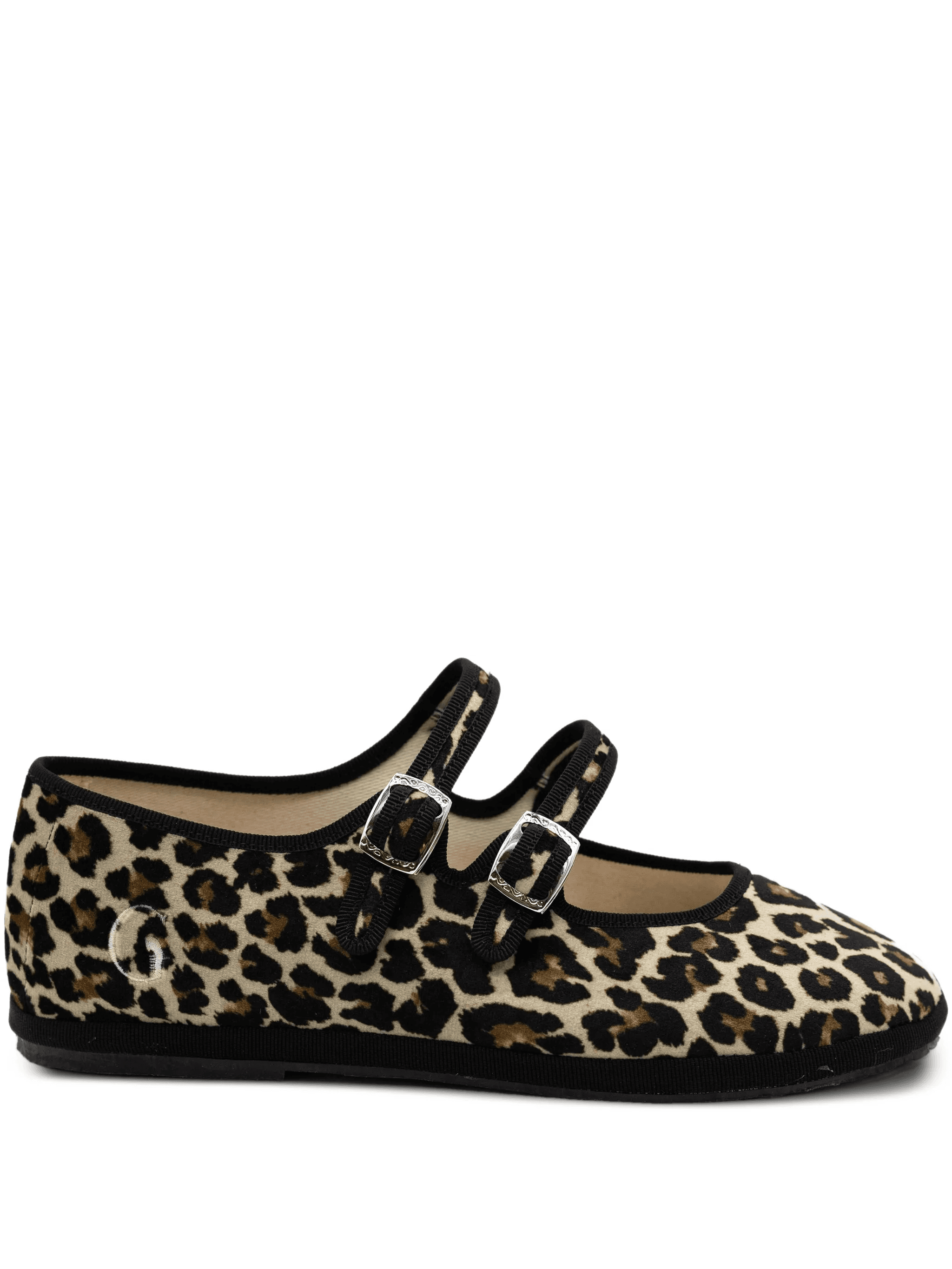 Mary Jane leopard-pattern double-lace ballet flats - Image 1