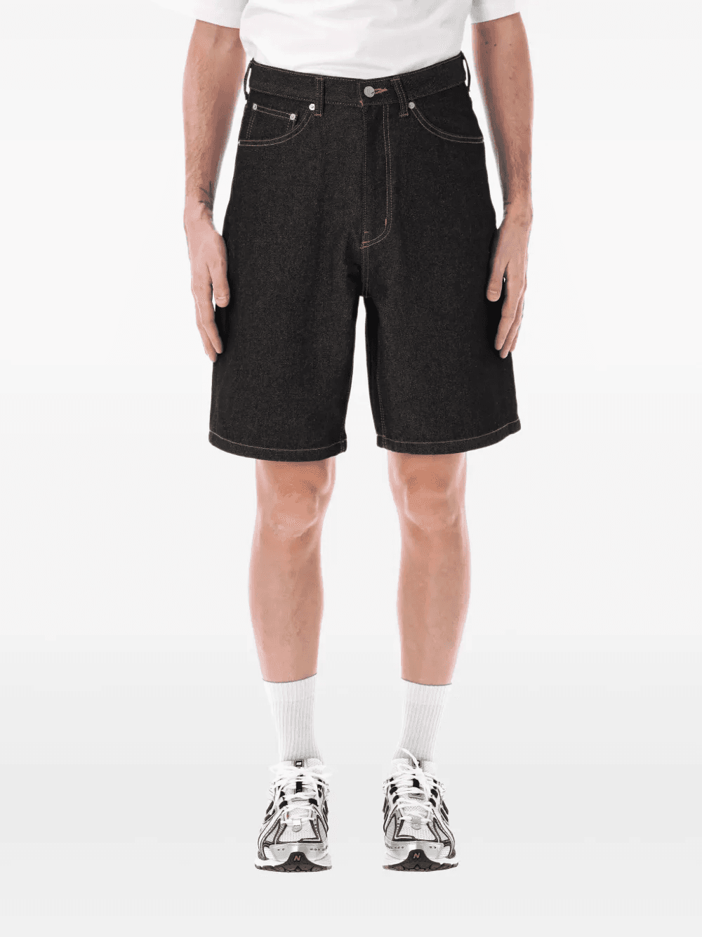 patch detailing denim shorts - Image 1