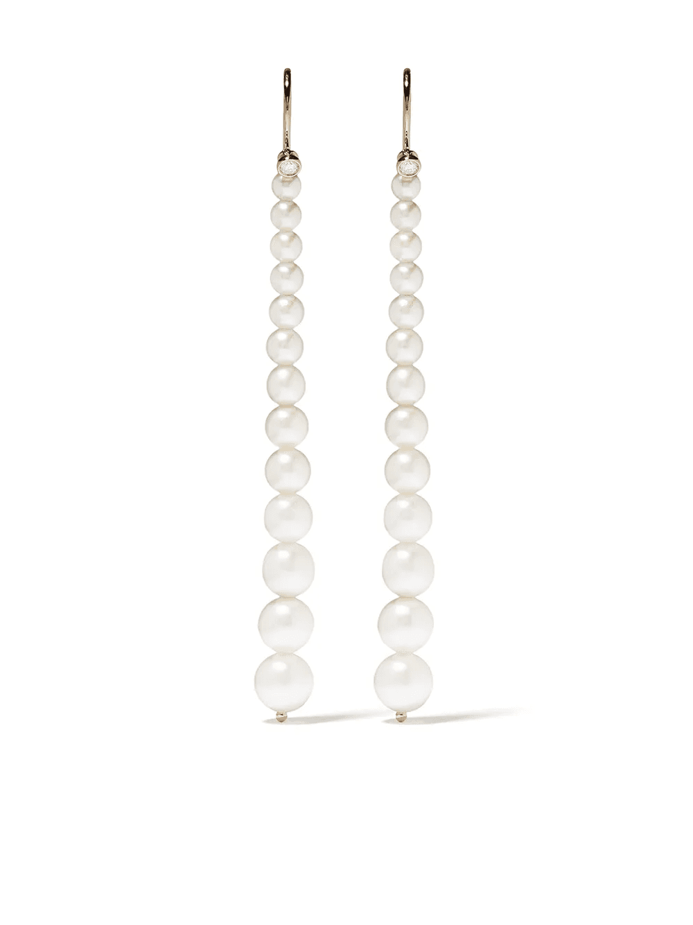 14kt yellow gold Sea of Beauty Akoya pearl and diamond small drop earrings - Image 1
