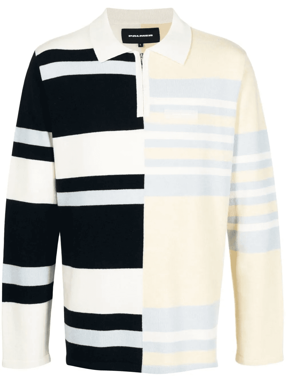 split-stripe polo shirt - Image 1