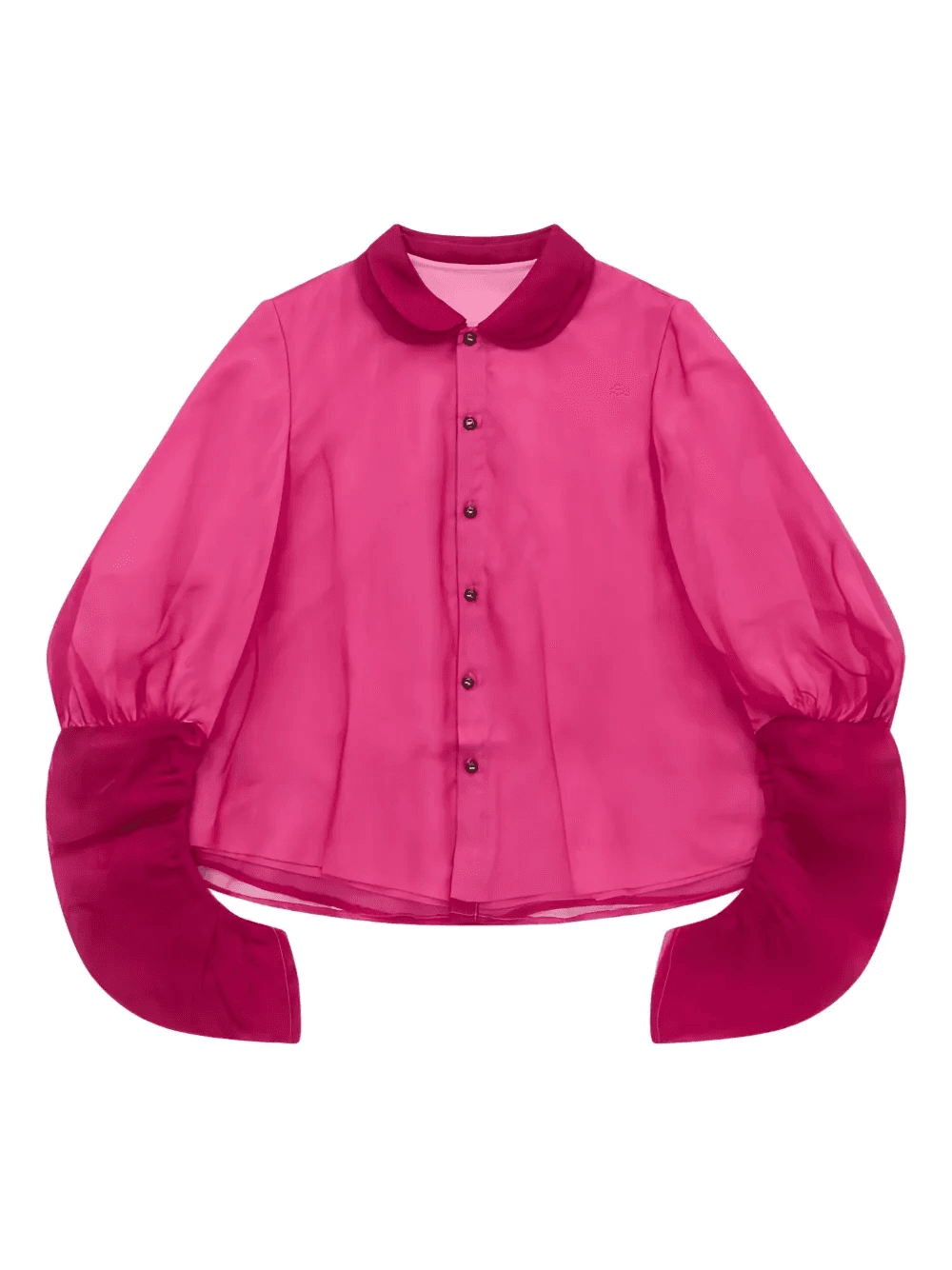 Peter Pan-collar balloon-sleeve shirt - Image 1