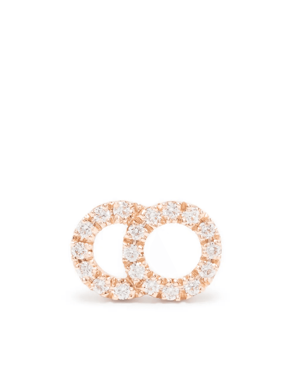 18kt recycled rose gold Celeste small laboratory-grown diamond pavé mono stud earring - Image 1