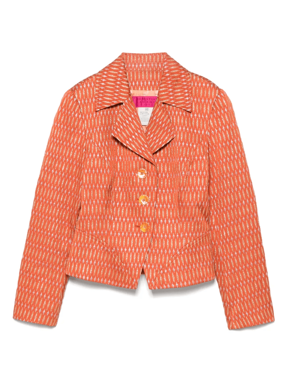 1980s pattern-jacquard jacket - Image 1