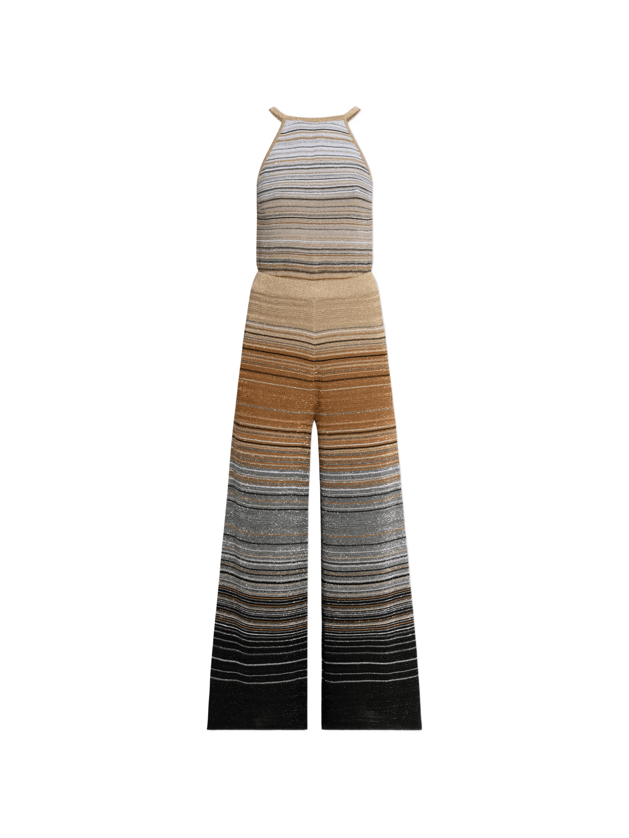 striped-pattern halterneck jumpsuit - Image 1