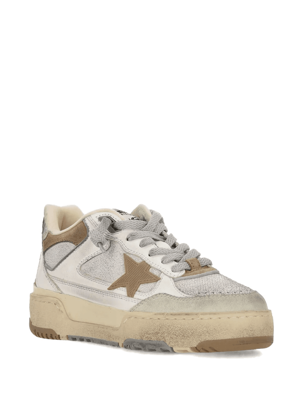 star appliqué leather sneakers - Image 1