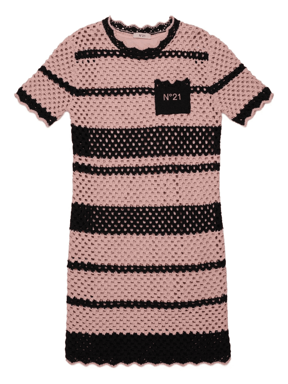 crochet striped casual dress - Image 1