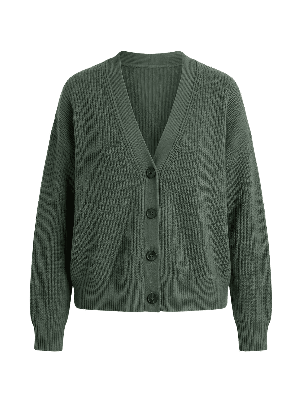 button ribbed cardigan - Image 1