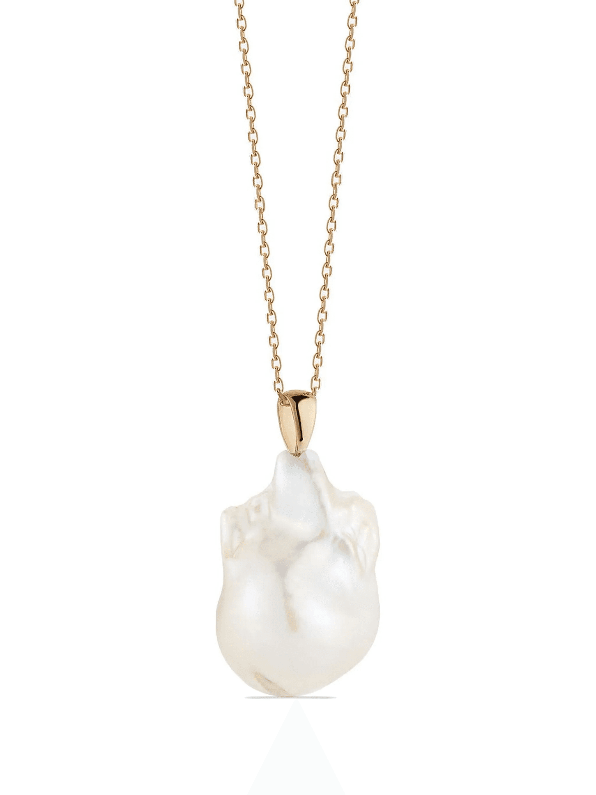 14kt yellow gold baroque pearl pendant necklace - Image 1