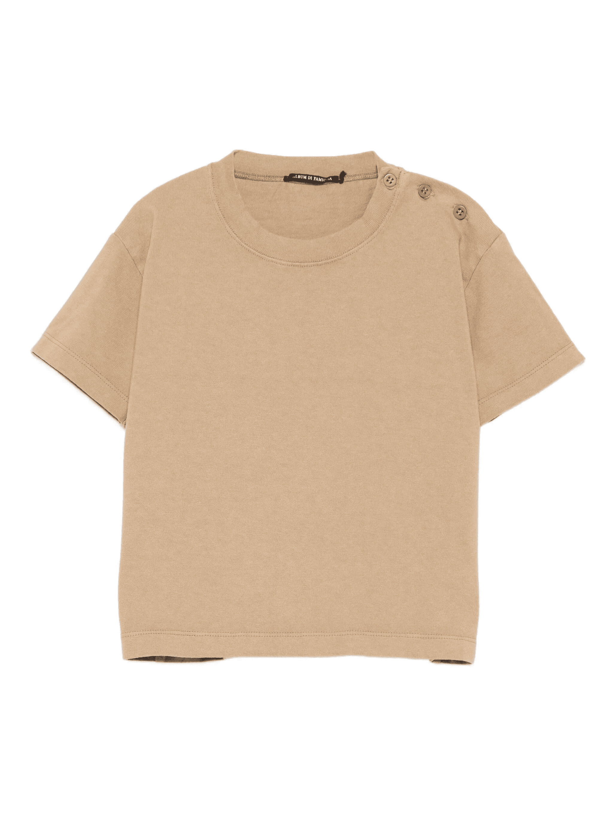 button-detail cotton T-shirt - Image 1