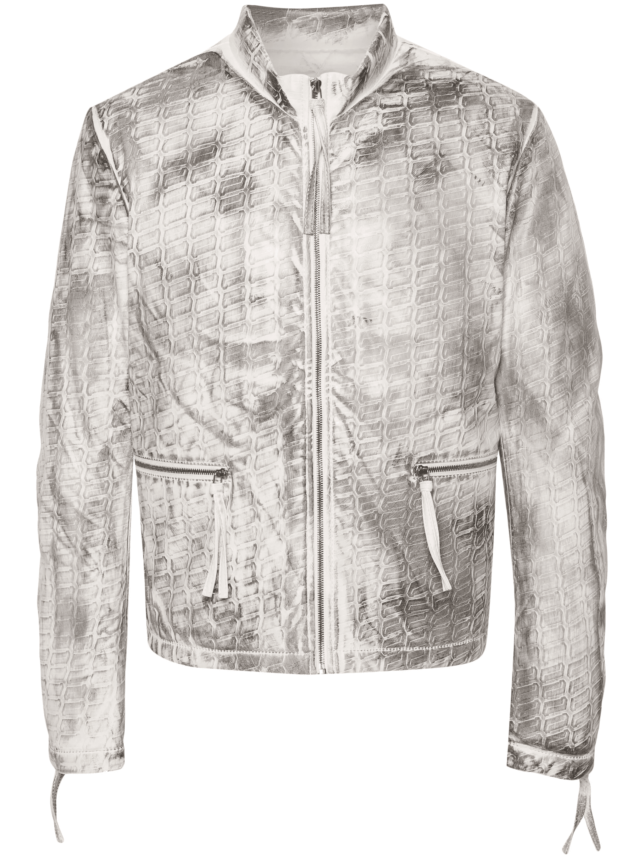 abstarct-print biker jacket - Image 1