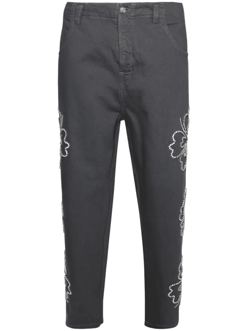 Hibiscus embroidered jeans - Image 1