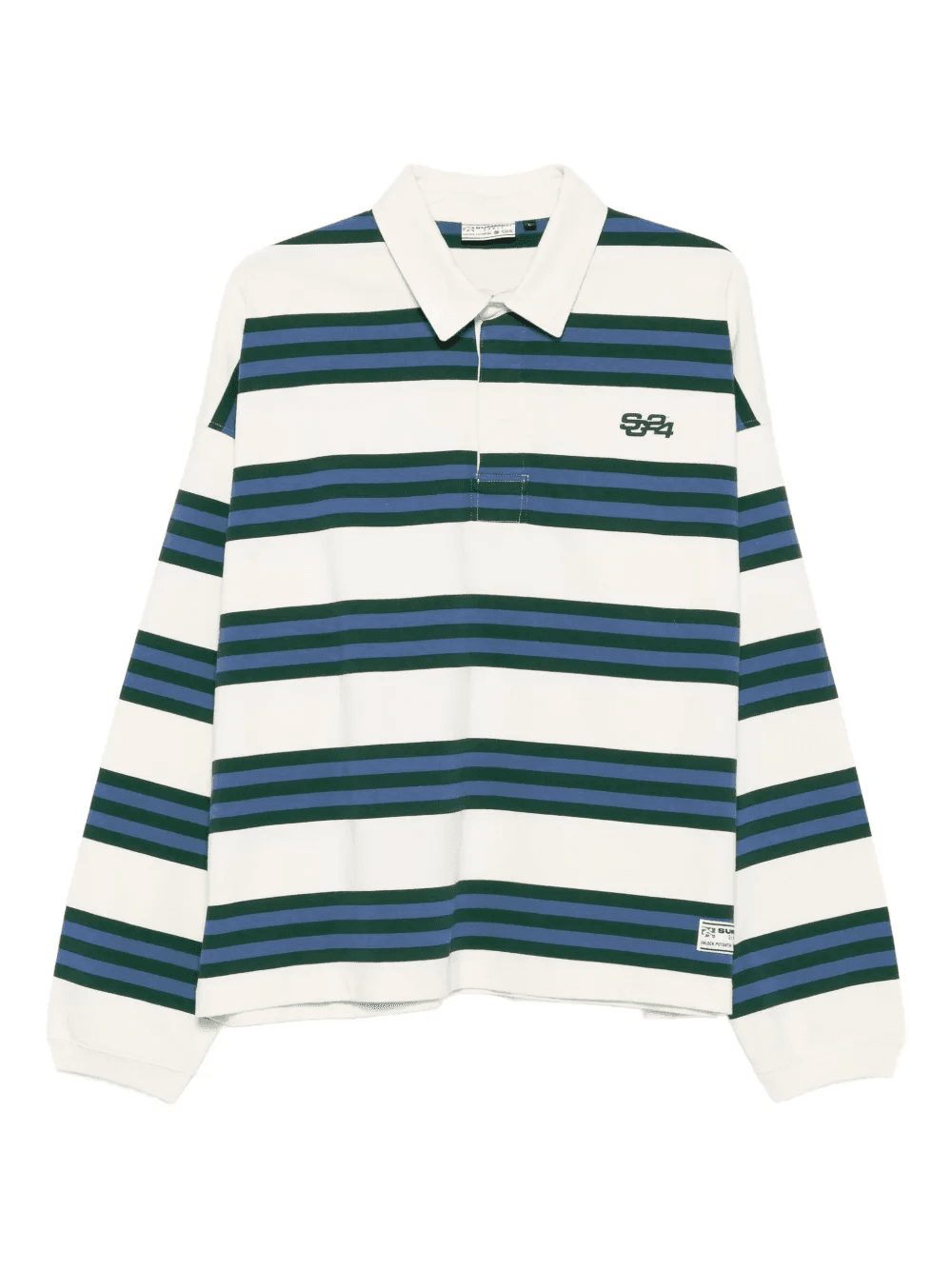 striped long-sleeve polo shirt - Image 1