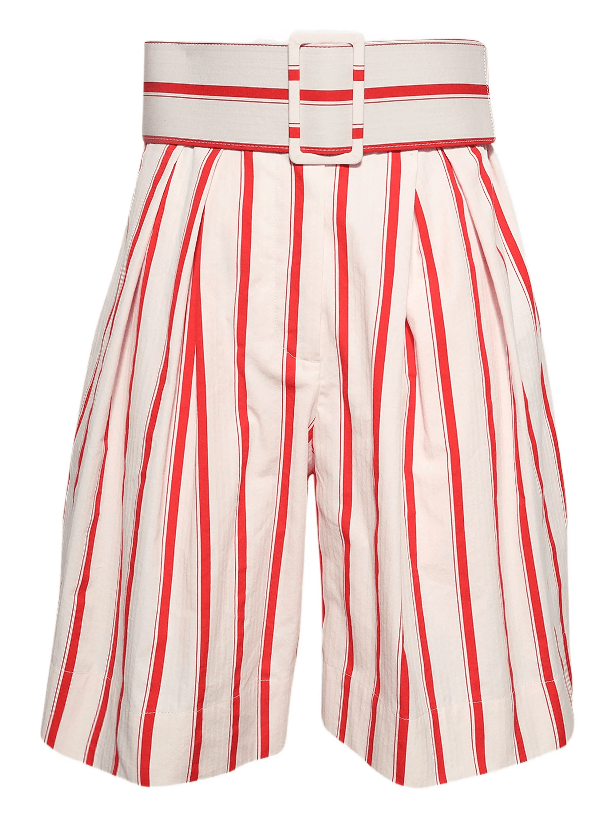 belted striped shorts - Image 1