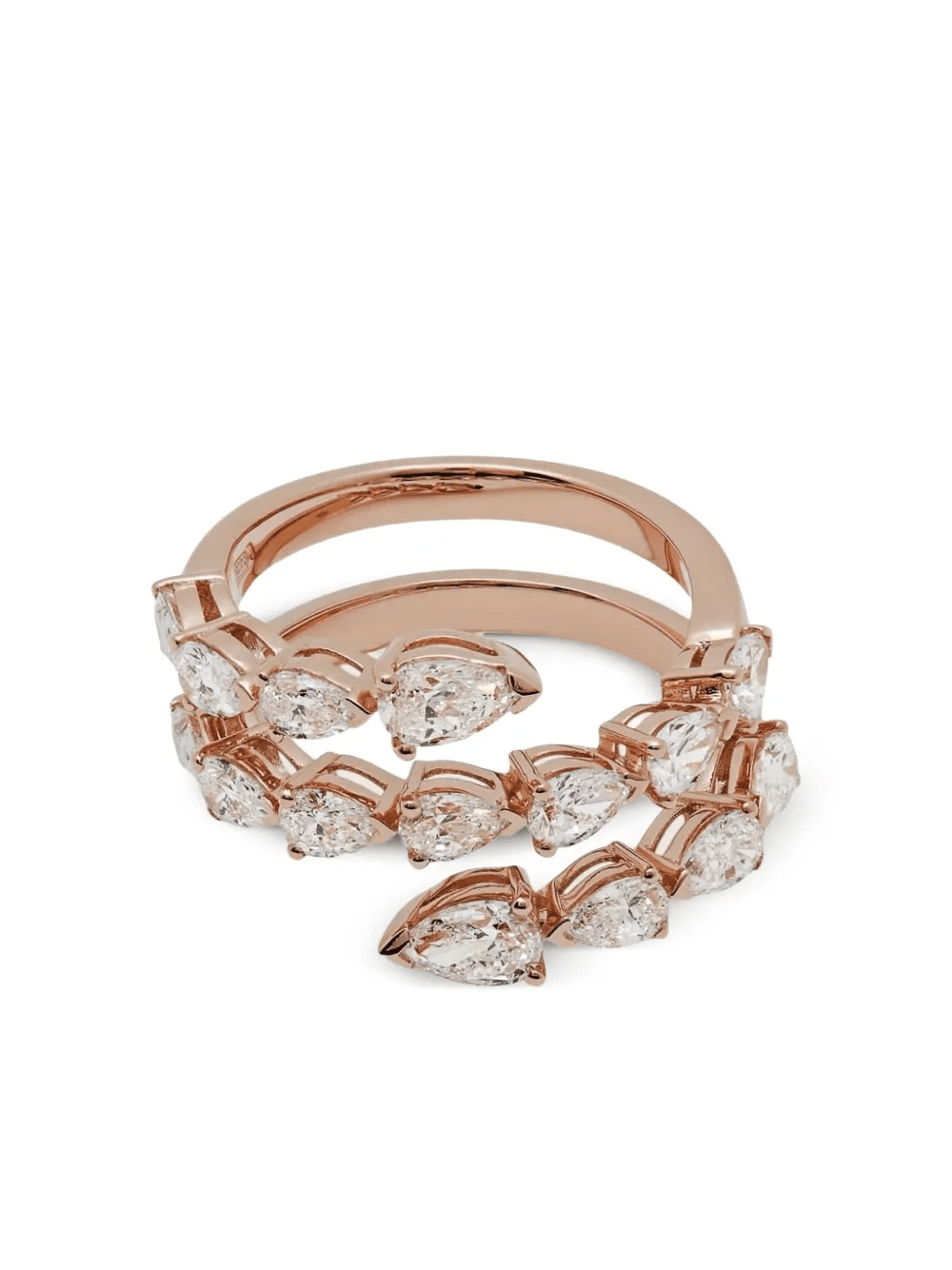 18K rose gold diamond twist ring - Image 1