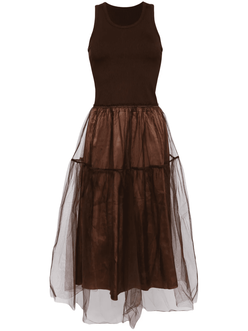 tulle-inserts midi dress - Image 1