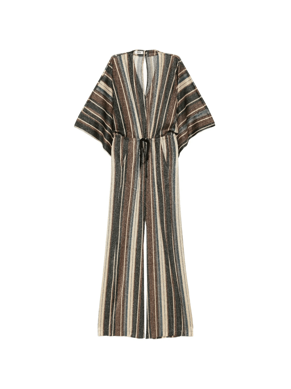 striped tie-fastening jumpsuit - Image 1