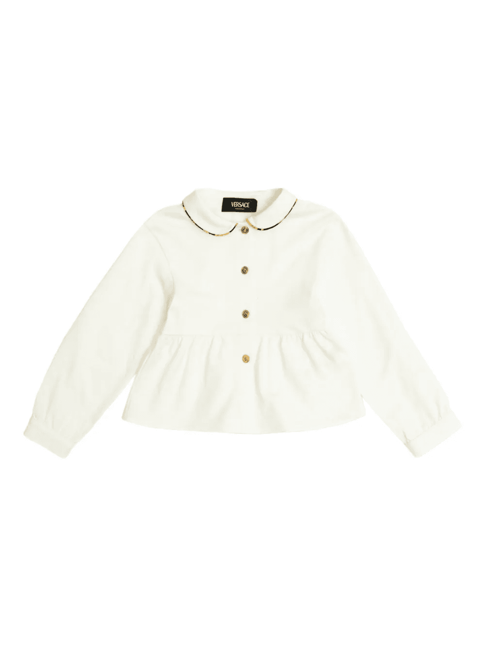 Peter Pan-collar button-up peplum shirt - Image 1