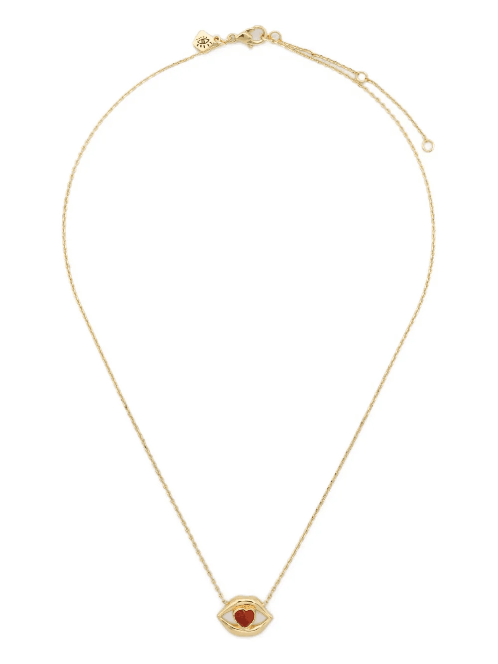 14K gold plated brass lips necklace - Image 1