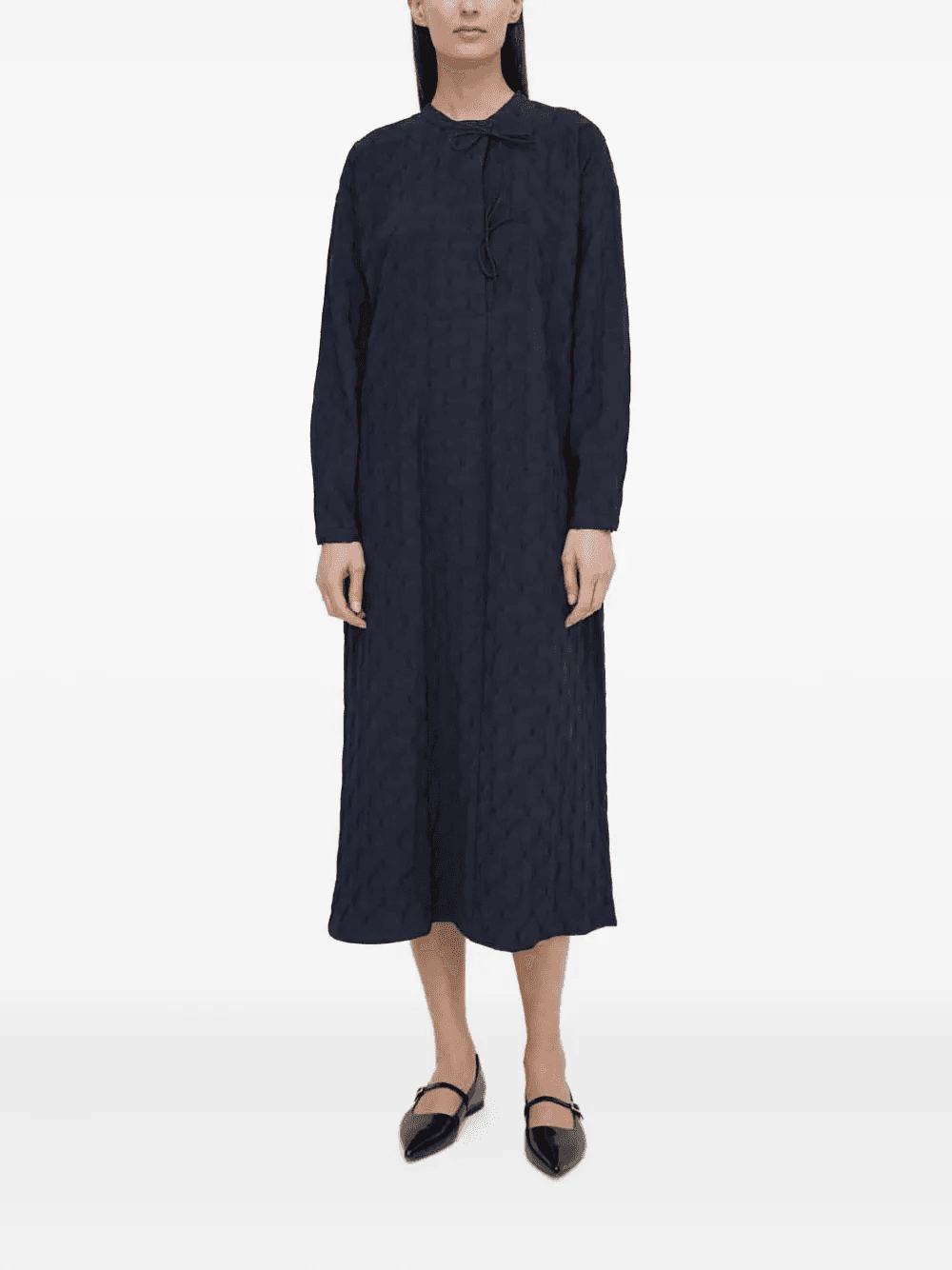 vestido midi con detalle de moño - Image 1